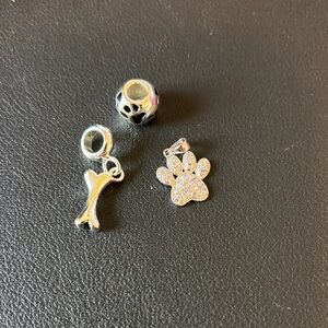 Silver Dog Charm Set